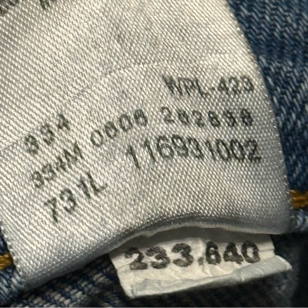Vtg Levis 504 Slouch Flare Jeans Juniors 7 Blue Y2K Crossover Pocket - Picture 10 of 13